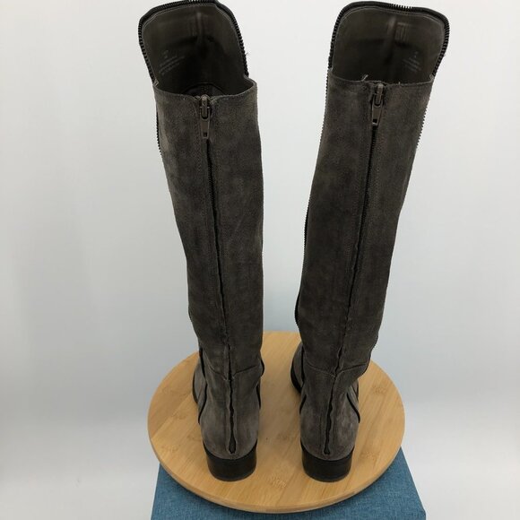 Karl lagerfeld Mimi riding boots genuine suede in Ash grey  / taupe size 6.5 - Picture 5 of 16